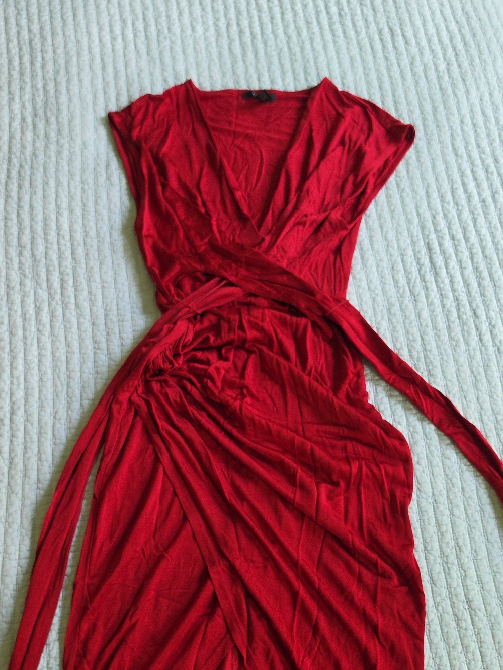 Forever 21 Asymmetrical Fake Wrap Red Dress M